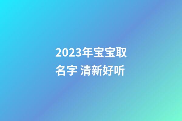 2023年宝宝取名字 清新好听